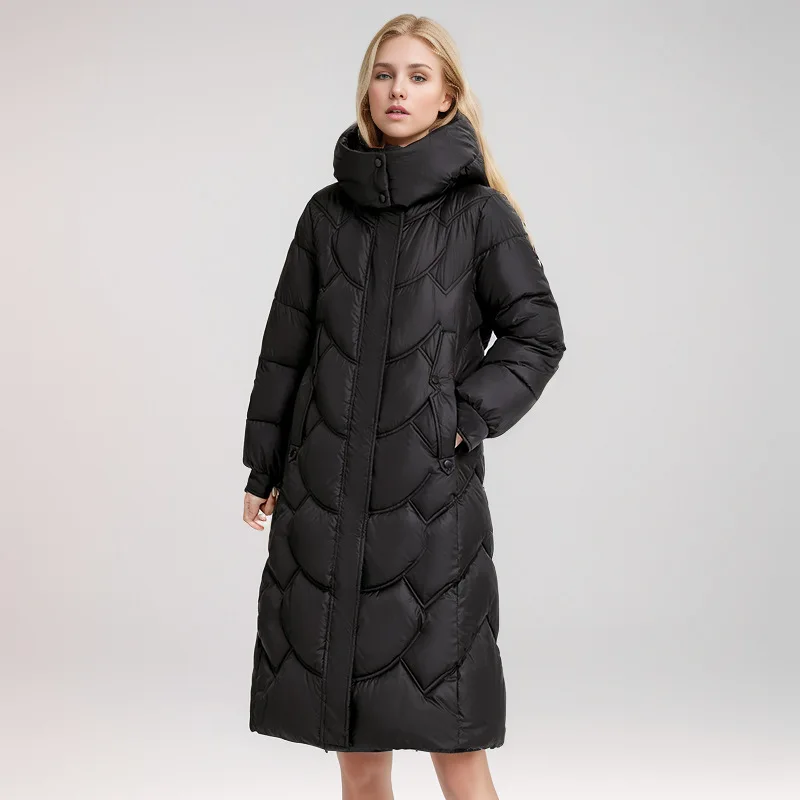 Damen Wintermantel Gesteppter Schnitt Neck Wrap