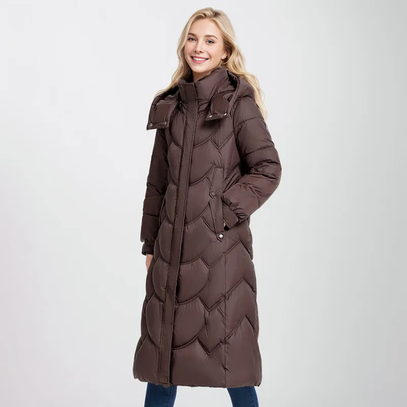 Damen Wintermantel Gesteppter Schnitt Neck Wrap