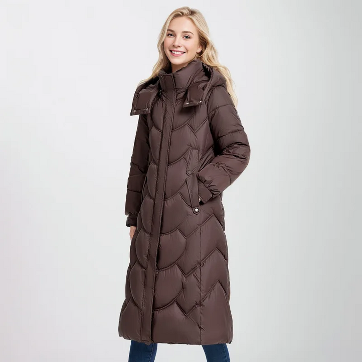 Damen Wintermantel Gesteppter Schnitt Neck Wrap