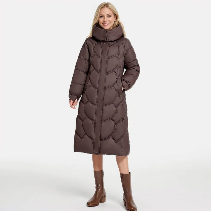 Damen Wintermantel Gesteppter Schnitt Neck Wrap