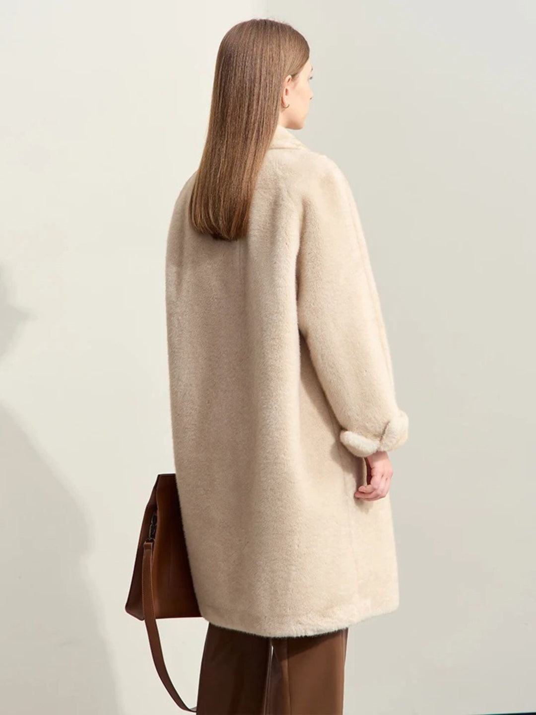 Women's Wool Coat Double Open Elegant Style for Winter Fashion