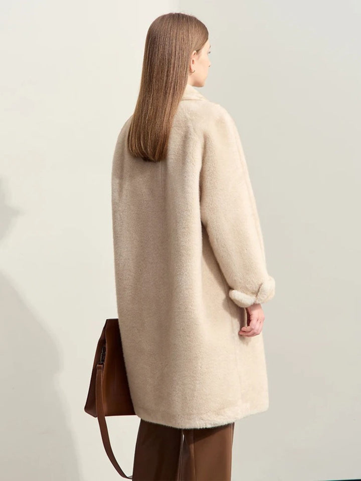 Women's Wool Coat Double Open Elegant Style for Winter Fashion