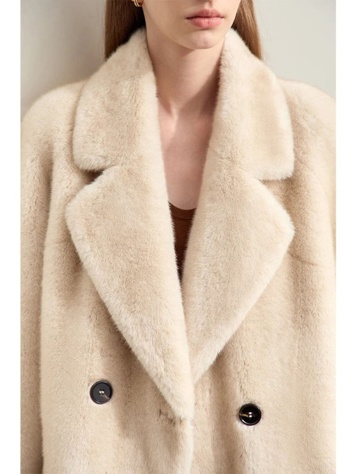 Women's Wool Coat Double Open Elegant Style for Winter Fashion