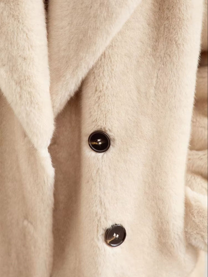 Women's Wool Coat Double Open Elegant Style for Winter Fashion