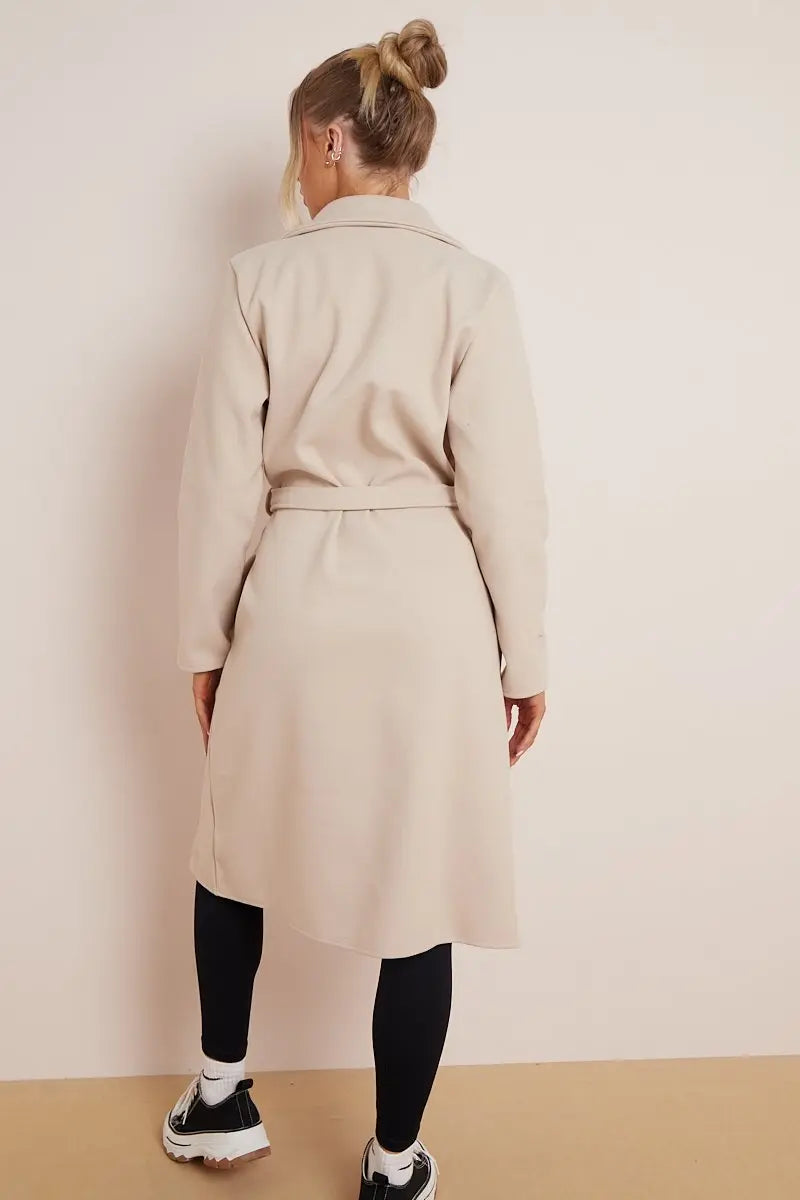 Manteau en laine pour femmes avec ceinture 100% laine élégant style hiver