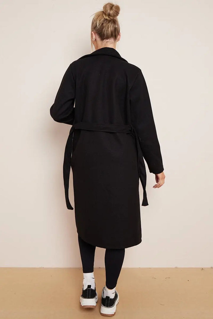 Manteau en laine pour femmes avec ceinture 100% laine élégant style hiver