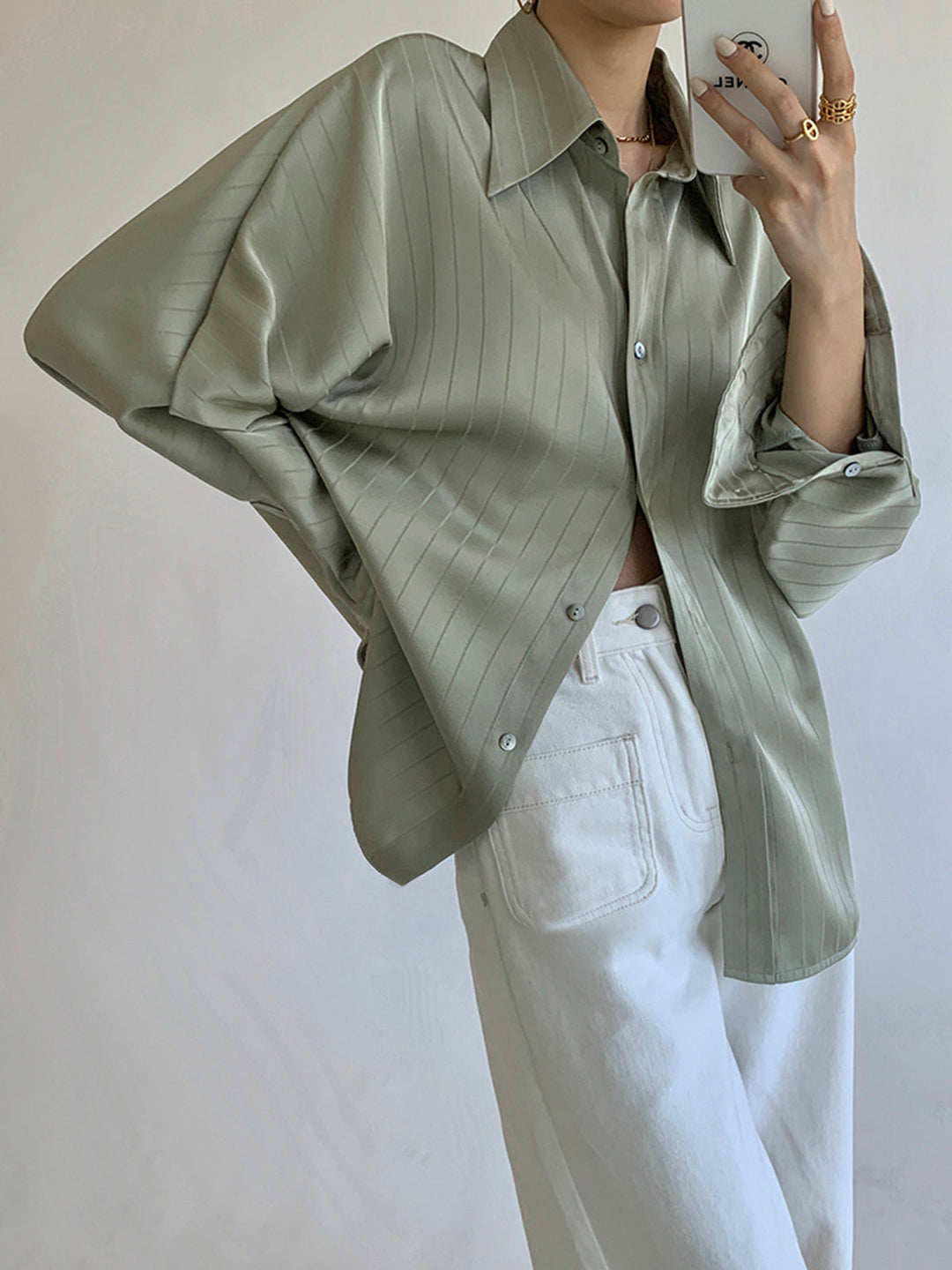 Women's blouse cotton blend oversized casual