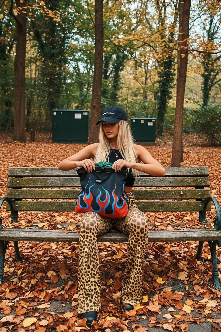 Damenhose Hoch Tailliert Leopardenmuster 2