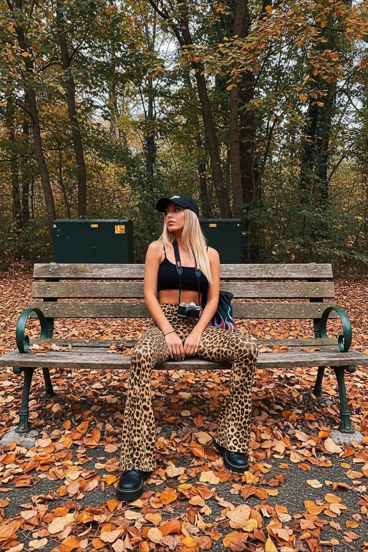 Damenhose Hoch Tailliert Leopardenmuster 5