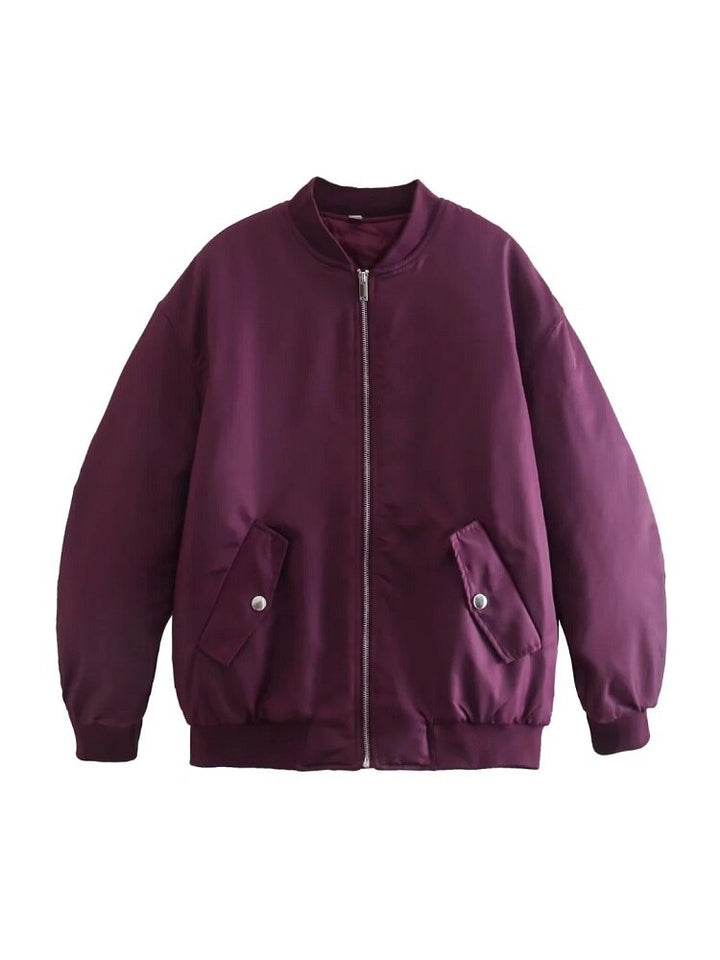 Women's jacket bomber jacket plus size breathable material trend style