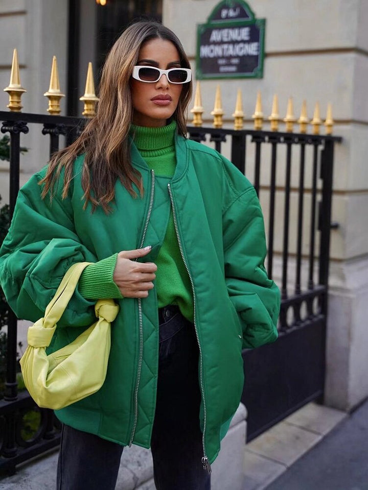 Women's jacket bomber jacket plus size breathable material trend style
