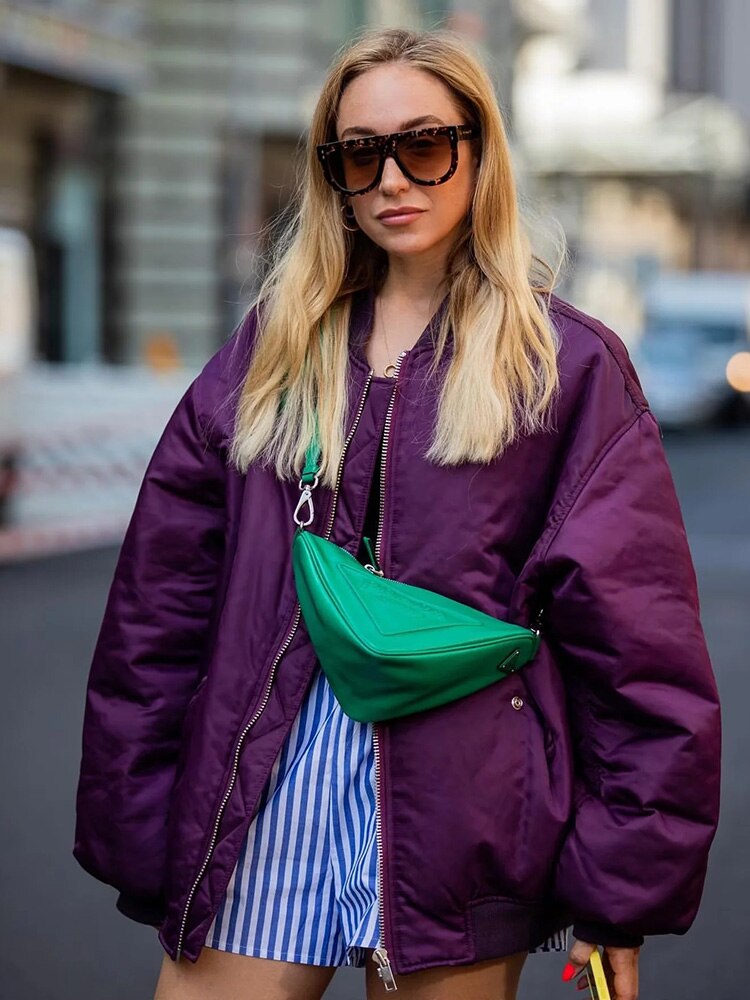 Women's jacket bomber jacket plus size breathable material trend style
