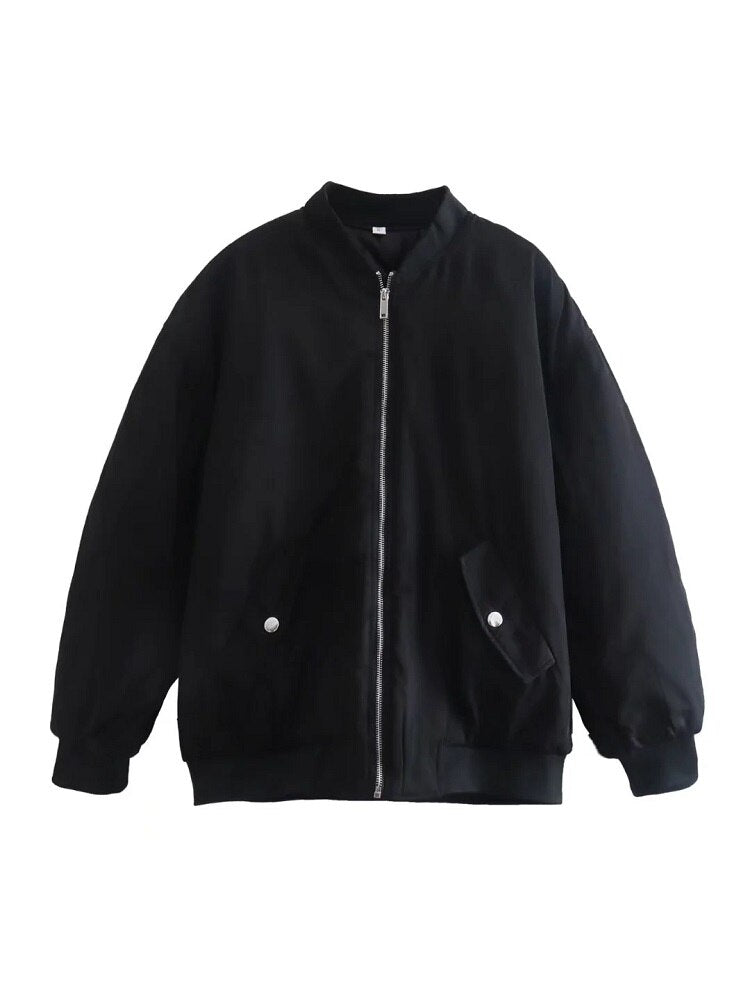 Women's jacket bomber jacket plus size breathable material trend style