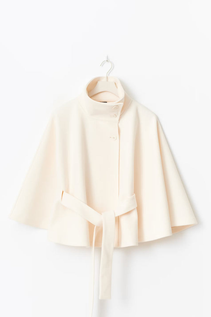 Damenjacke Cape mit Umhangärmeln und hohem Kragen