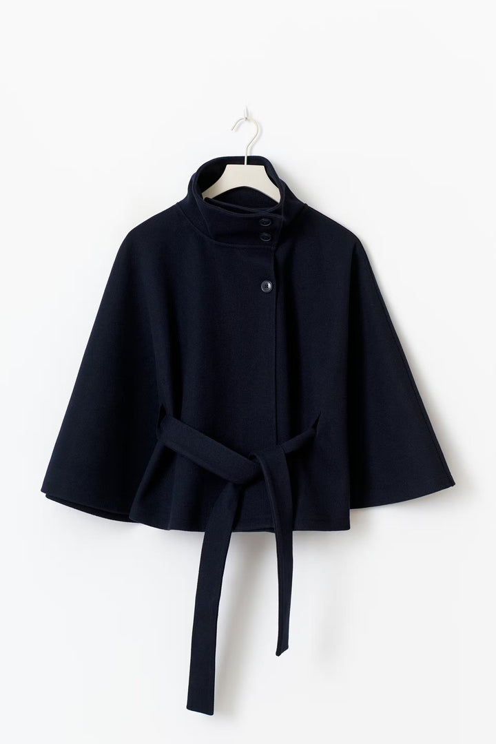 Damenjacke Cape mit Umhangärmeln und hohem Kragen
