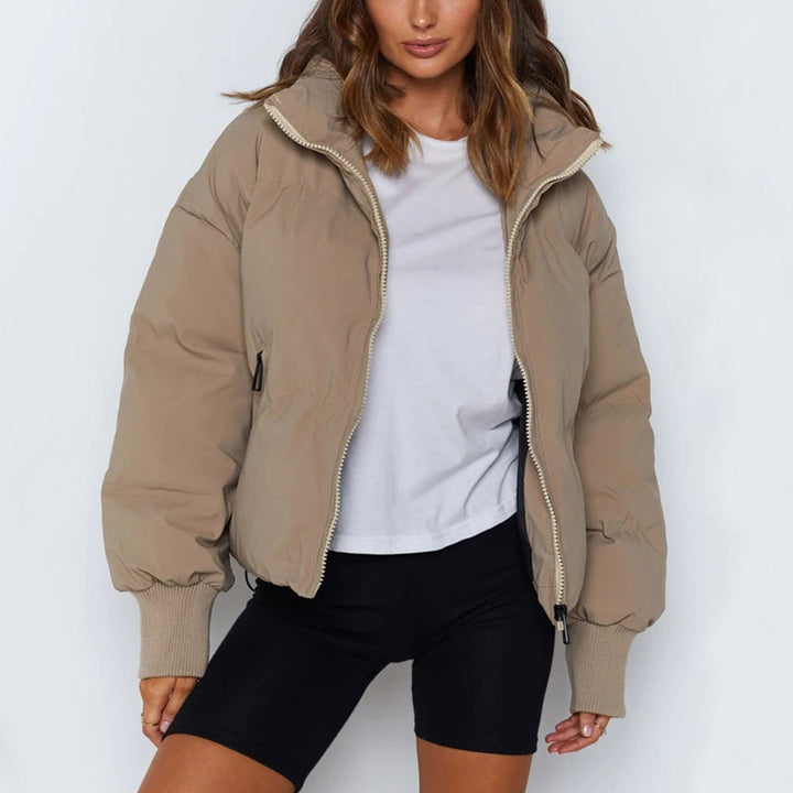Veste pour femmes Veste courte en duvet Polyester Col montant