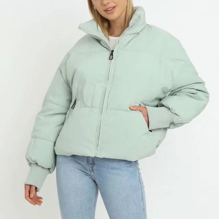 Veste pour femmes Veste courte en duvet Polyester Col montant