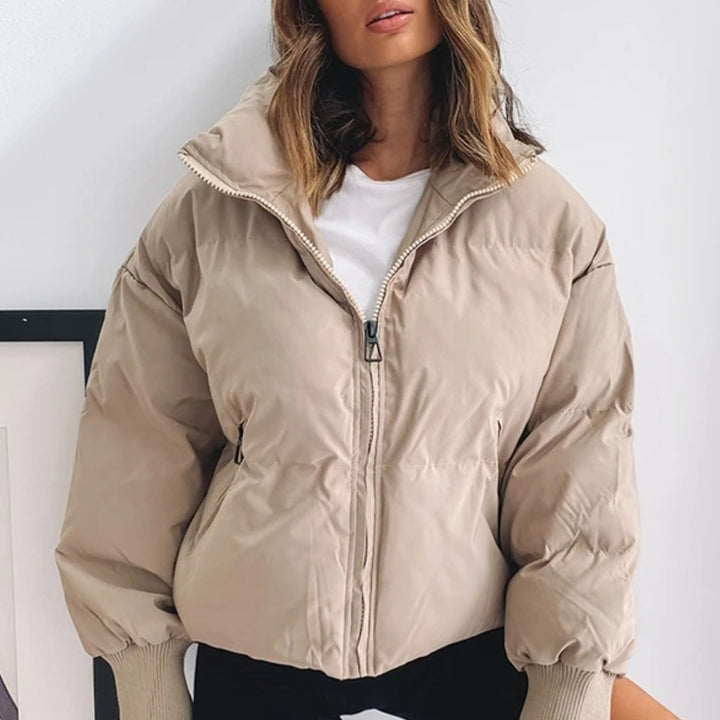 Veste pour femmes Veste courte en duvet Polyester Col montant