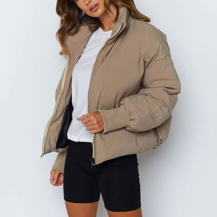 Veste pour femmes Veste courte en duvet Polyester Col montant