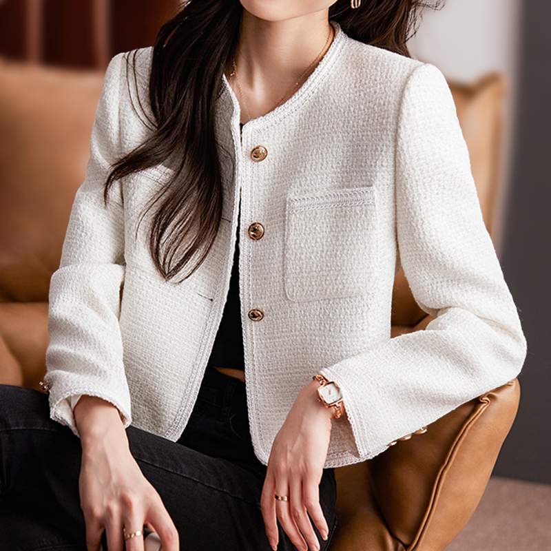 Women's jacket elegant design short fit breathable fabrics