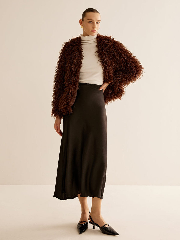 Women's Jacket Faux Fur Boho Chic – Cozy and Modern