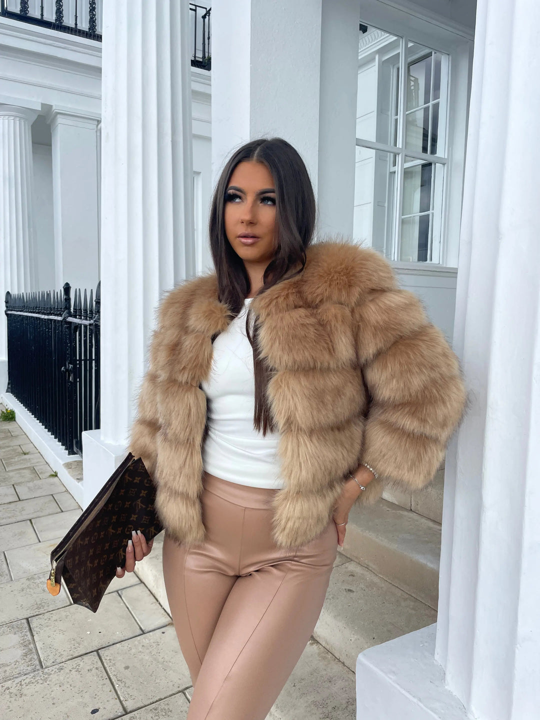 Women's jacket faux fur voluminous design elegant jacket for women
