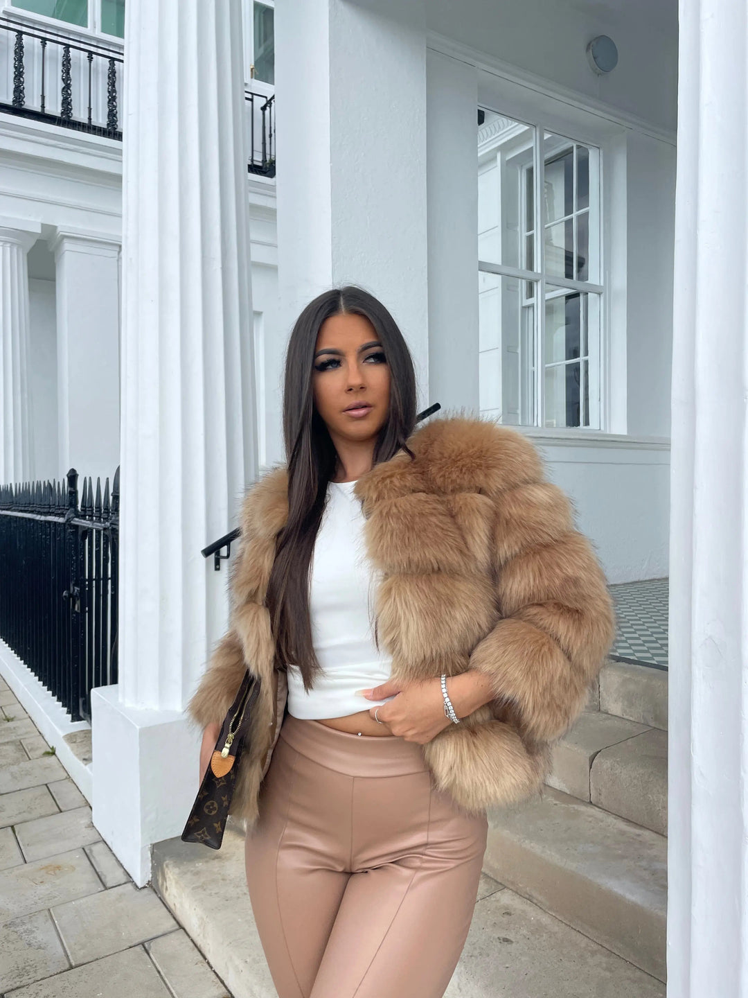 Women's jacket faux fur voluminous design elegant jacket for women