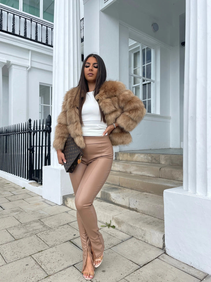 Women's jacket faux fur voluminous design elegant jacket for women