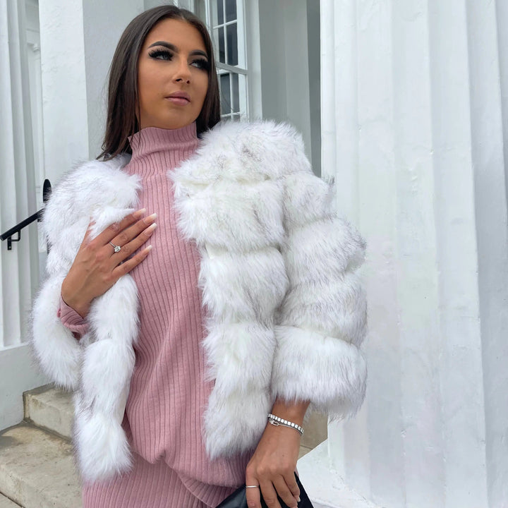 Women's jacket faux fur voluminous design elegant jacket for women