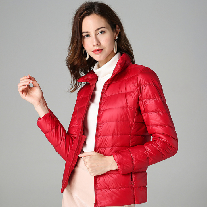 Damenjacke Leichtgewicht Faltendesign mit Praktischen Taschen