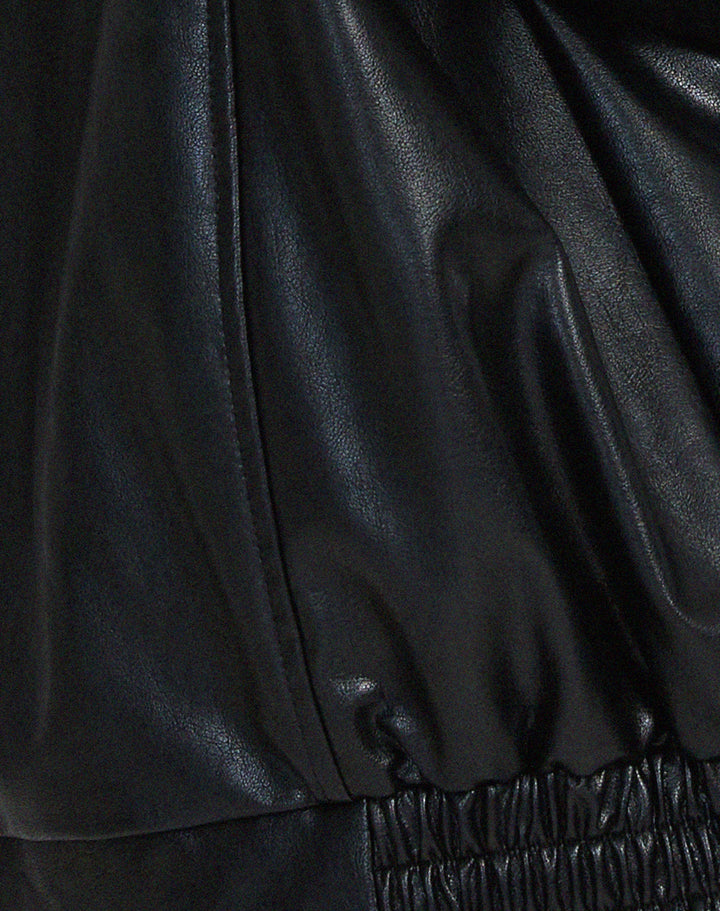 Women's jacket oversized faux leather fashionable