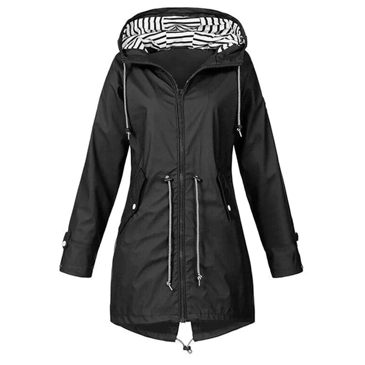 Veste pour femmes imperméable coupe-vent avec capuche sportive cintrée