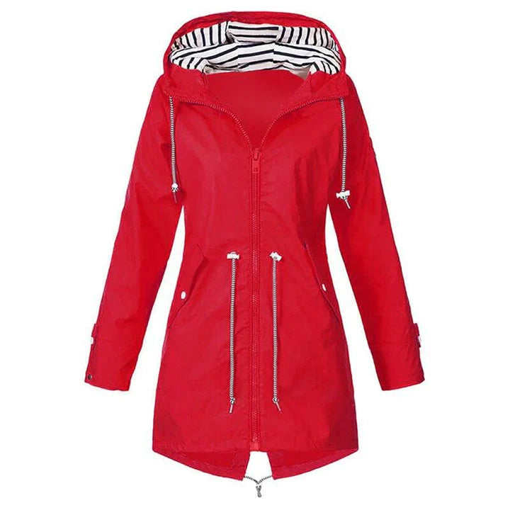 Veste pour femmes imperméable coupe-vent avec capuche sportive cintrée