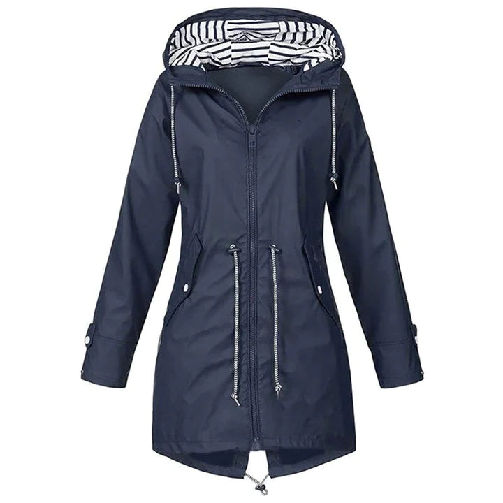 Veste pour femmes imperméable coupe-vent avec capuche sportive cintrée