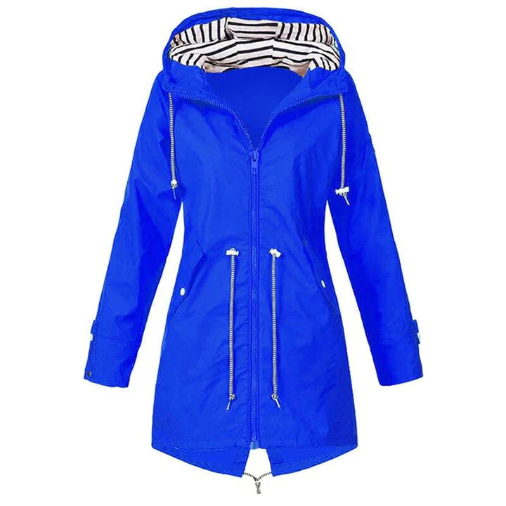 Veste pour femmes imperméable coupe-vent avec capuche sportive cintrée