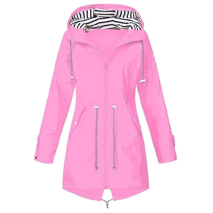 Veste pour femmes imperméable coupe-vent avec capuche sportive cintrée