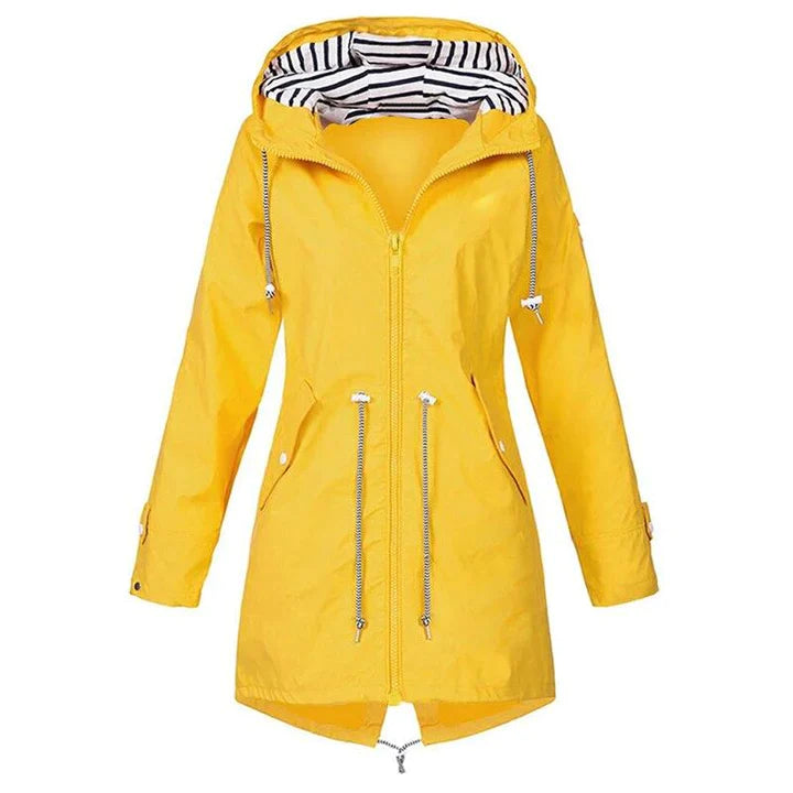 Veste pour femmes imperméable coupe-vent avec capuche sportive cintrée