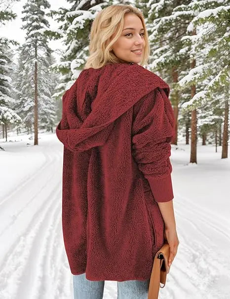 Damenjacke Teddy-Fleece Lässig Mit Praktischen Taschen