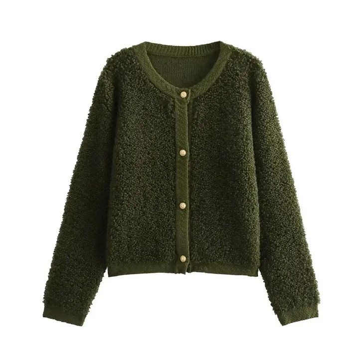 Damenjacke Teddy Material Lässig Mit Reißverschluss und Seitentaschen