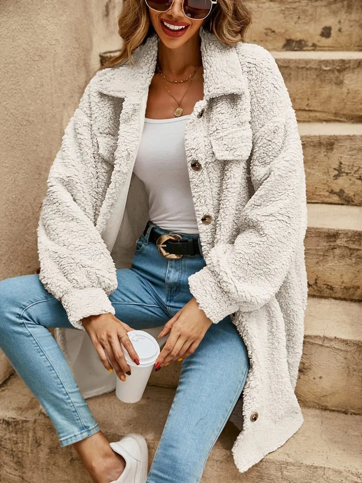 Damenjacke Teddy Oversized Stil für Komfort und Wärme