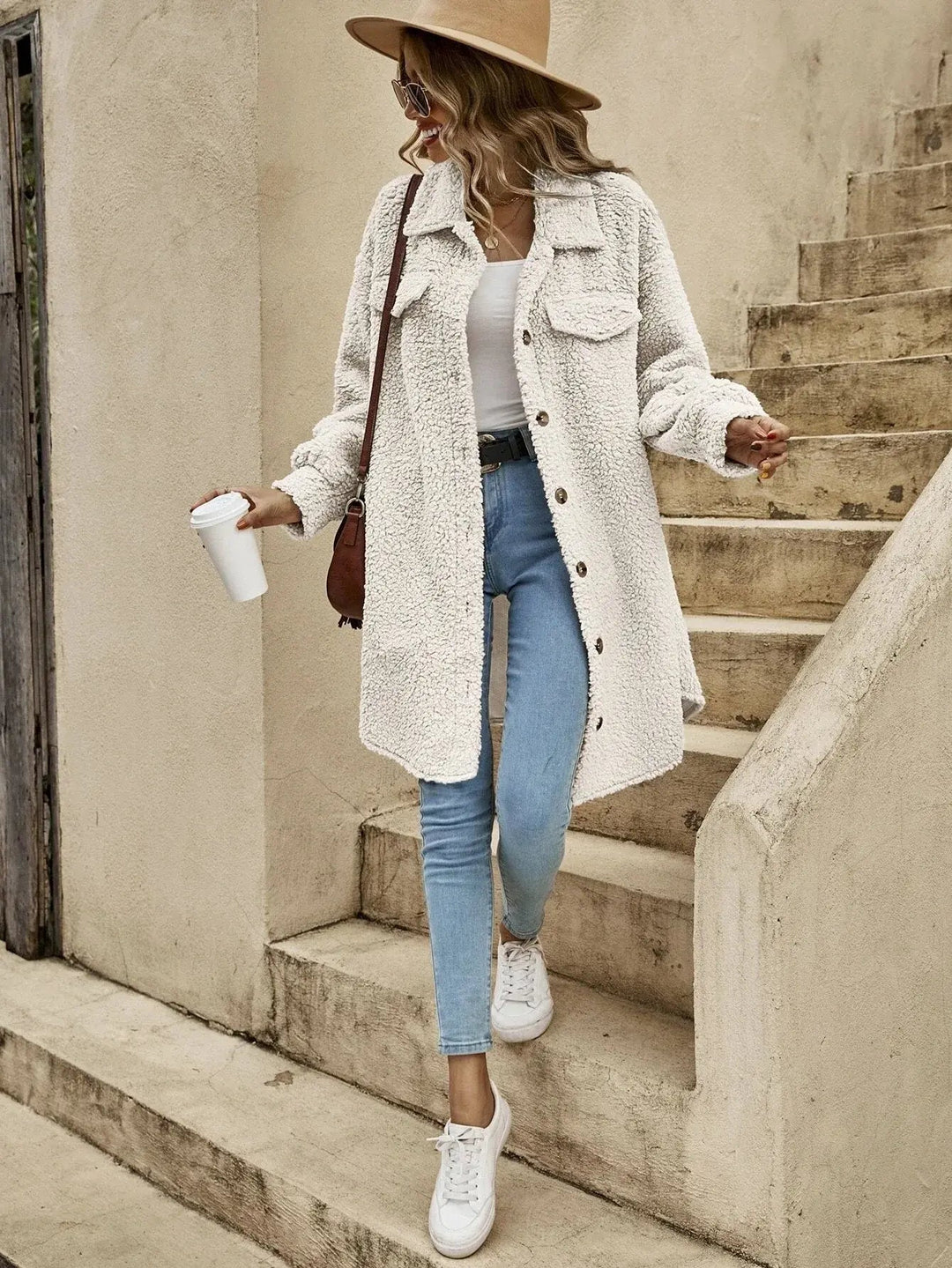 Damenjacke Teddy Oversized Stil für Komfort und Wärme