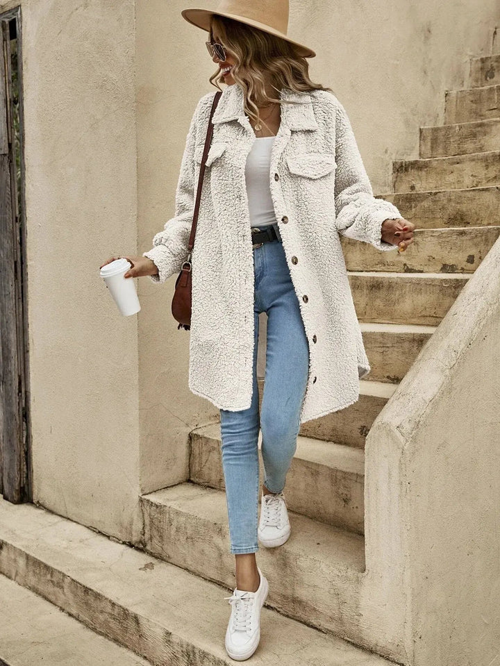 Damenjacke Teddy Oversized Stil für Komfort und Wärme