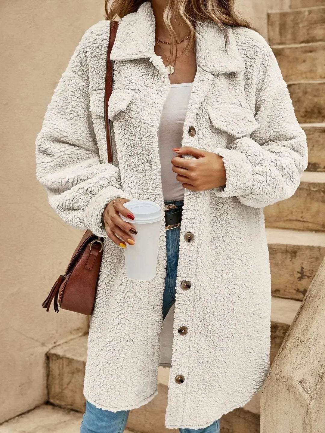 Damenjacke Teddy Oversized Stil für Komfort und Wärme