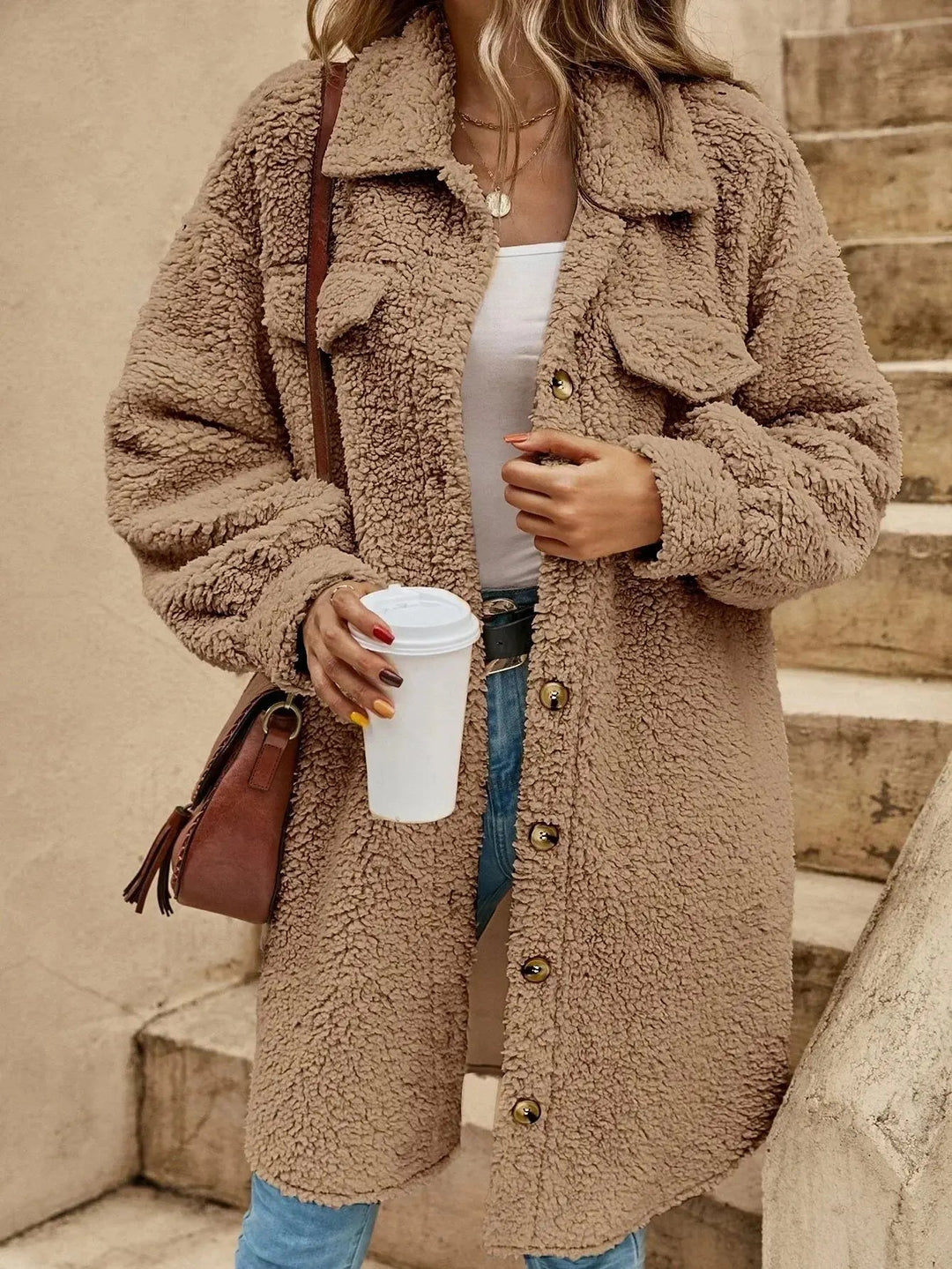 Damenjacke Teddy Oversized Stil für Komfort und Wärme