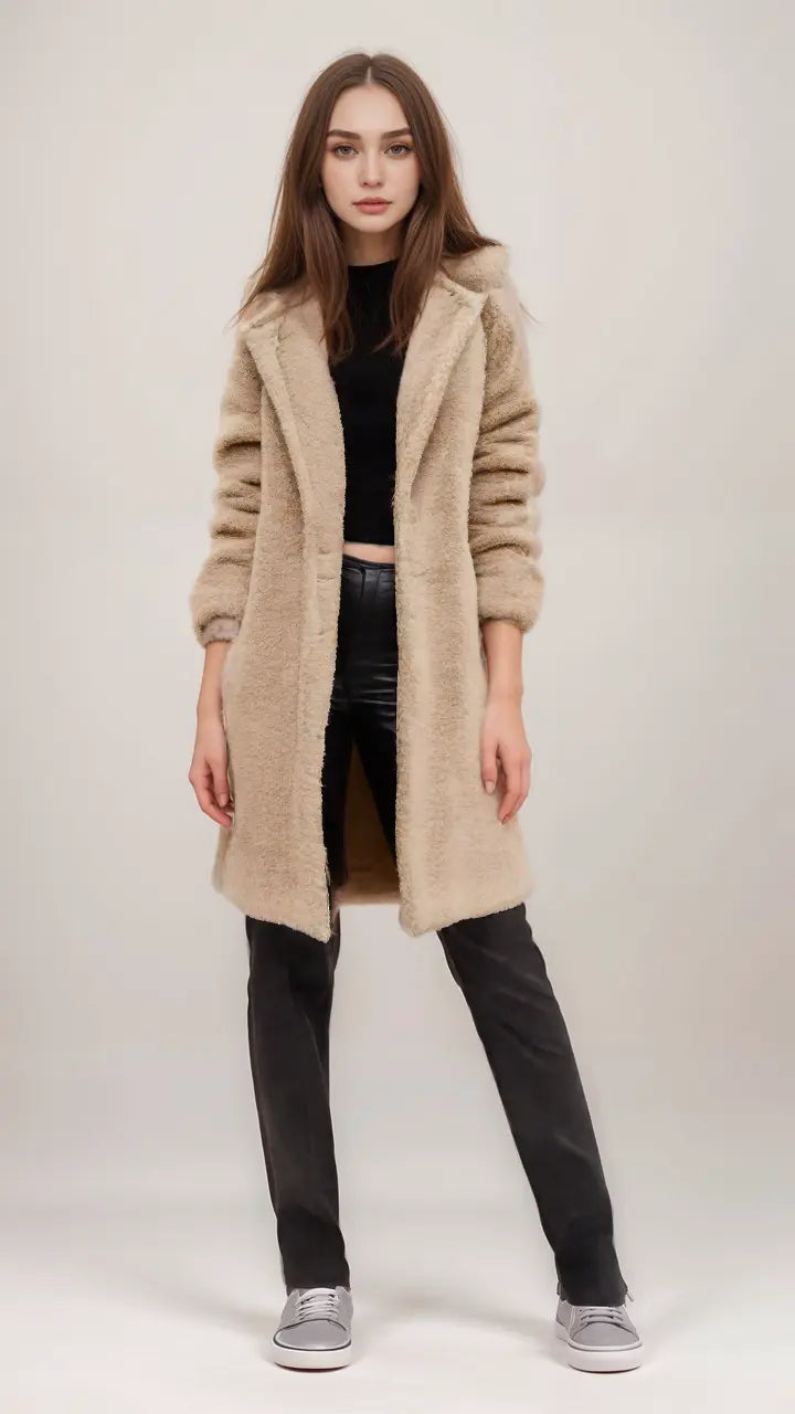 Damenjacke Teddyjacke Aus Weichem Material Im Trendigen Stil