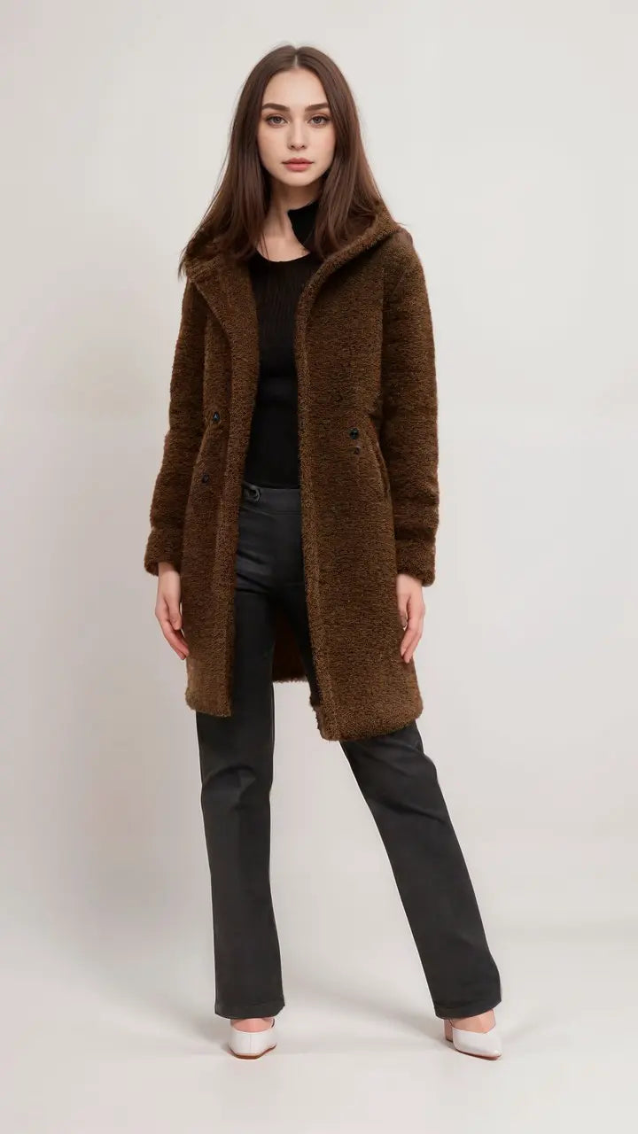 Damenjacke Teddyjacke Aus Weichem Material Im Trendigen Stil