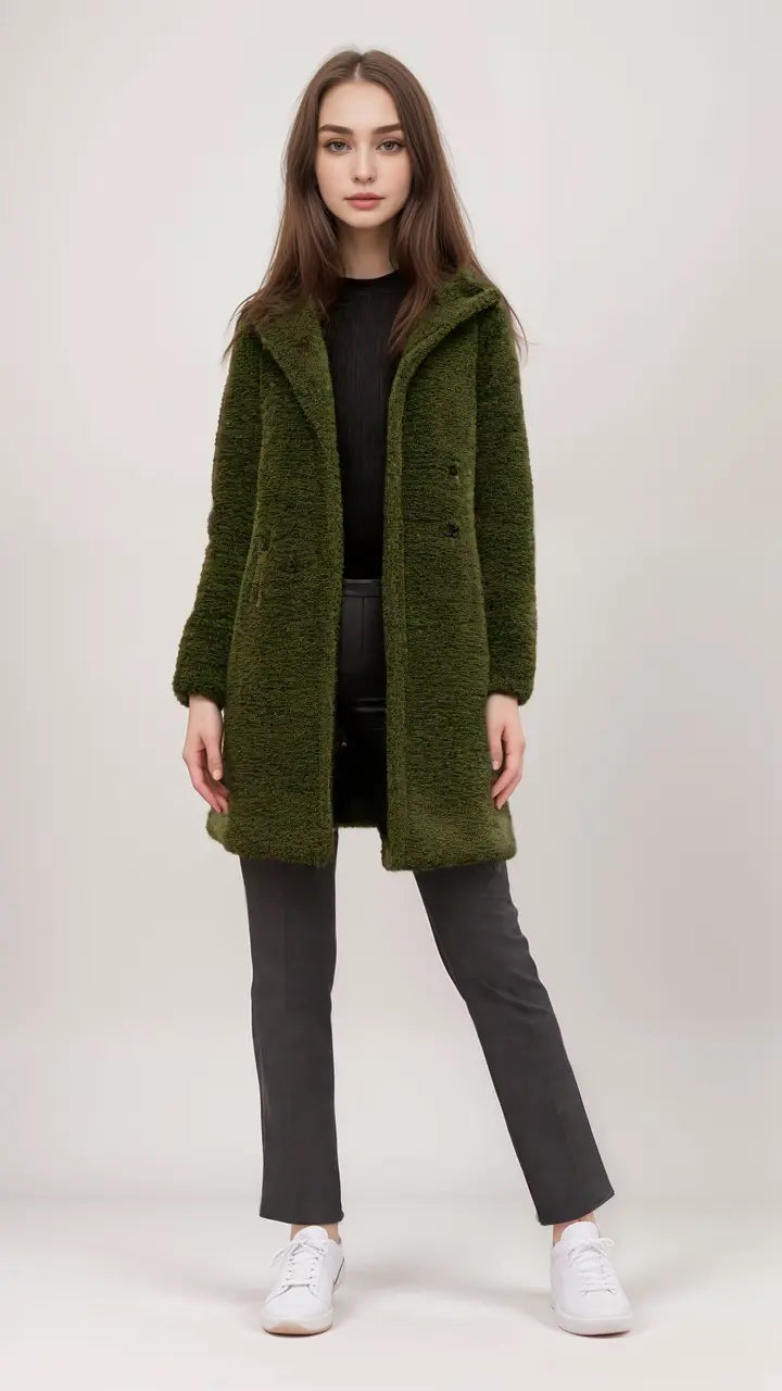 Damenjacke Teddyjacke Aus Weichem Material Im Trendigen Stil
