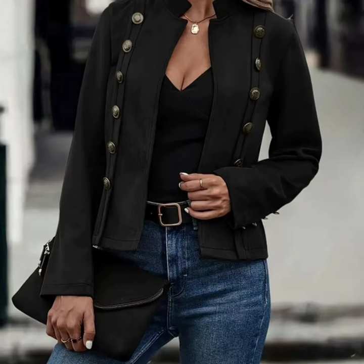 Damenjacke Übergangsjacke Vintage Stil Hochwertiger Stoff Elegant