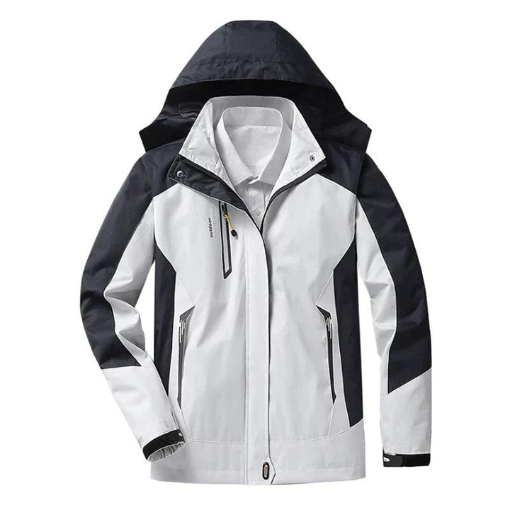 Women's jacket waterproof with hood and warming inner lining