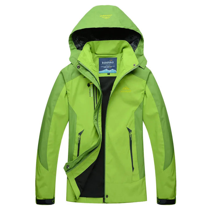 Women's jacket waterproof with hood and warming inner lining